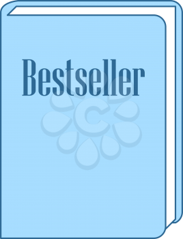 Bestseller Book Icon. Thin Line With Blue Fill Design. Vector Illustration.