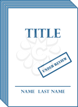 Manuscript Under Review Icon. Thin Line With Blue Fill Design. Vector Illustration.