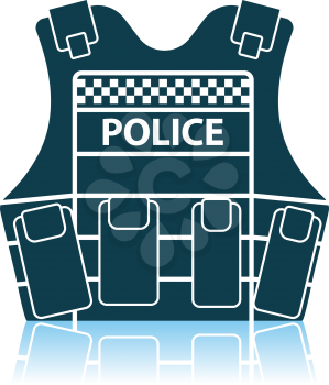 Police Vest Icon. Shadow Reflection Design. Vector Illustration.
