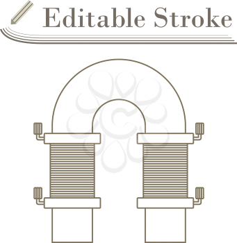 Electric Magnet Icon. Editable Stroke Simple Design. Vector Illustration.