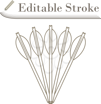 Crossbow Bolts Icon. Editable Stroke Simple Design. Vector Illustration.