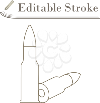 Rifle Ammo Icon. Editable Stroke Simple Design. Vector Illustration.