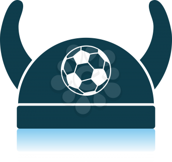 Football Fans Horned Hat Icon. Shadow Reflection Design. Vector Illustration.