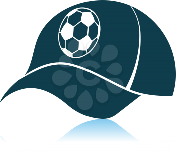 Football Fans Cap Icon. Shadow Reflection Design. Vector Illustration.