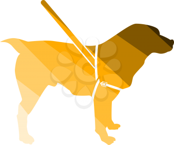 Guide Dog Icon. Flat Color Ladder Design. Vector Illustration.