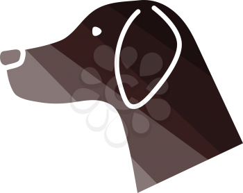 Dog Head Icon. Flat Color Ladder Design. Vector Illustration.