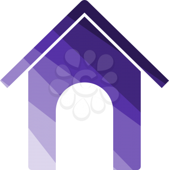 Dog House Icon. Flat Color Ladder Design. Vector Illustration.