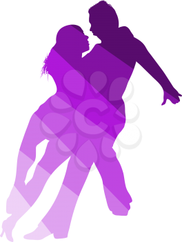 Dancing Pair Icon. Flat Color Ladder Design. Vector Illustration.