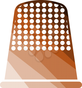 Tailor Thimble Icon. Flat Color Ladder Design. Vector Illustration.