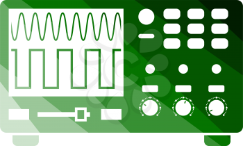 Oscilloscope Icon. Flat Color Ladder Design. Vector Illustration.