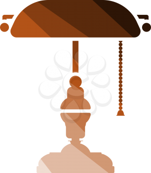 Writer's Lamp Icon. Flat Color Ladder Design. Vector Illustration.