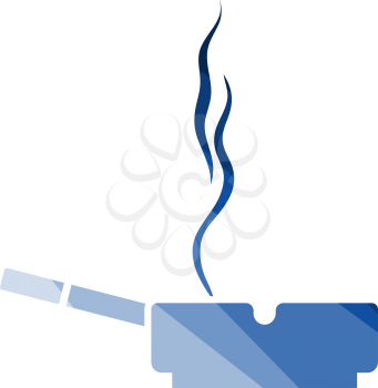 Cigarette In An Ashtray Icon. Flat Color Ladder Design. Vector Illustration.