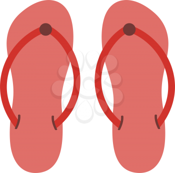 Spa Slippers Icon. Flat Color Design. Vector Illustration.