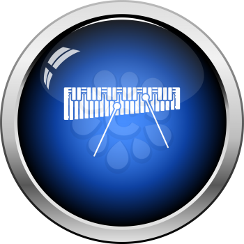 Xylophone Icon. Glossy Button Design. Vector Illustration.