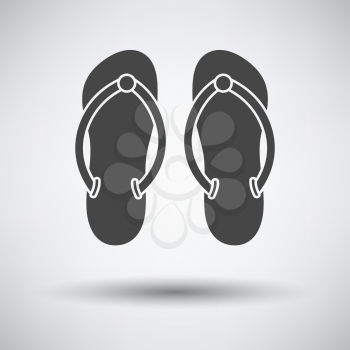 Spa Slippers icon on gray background with round shadow. Vector illustration.