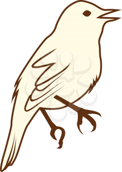 Sketch of Bird. Brown Line Color Design.  Vector Illustration.