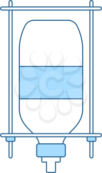 Drop Counter Icon. Thin Line With Blue Fill Design. Vector Illustration.