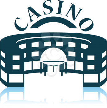Casino Building Icon. Shadow Reflection Design. Vector Illustration.