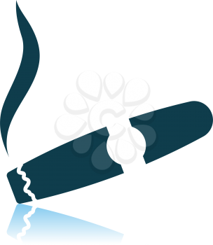 Cigar Icon. Shadow Reflection Design. Vector Illustration.