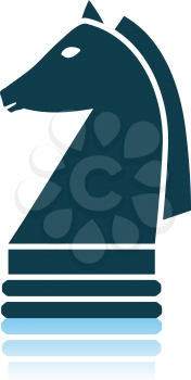Chess Horse Icon. Shadow Reflection Design. Vector Illustration.