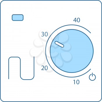 Warm Floor Wall Unit Icon. Thin Line With Blue Fill Design. Vector Illustration.
