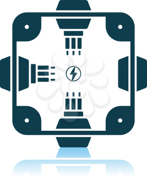 Electrical Junction Box Icon. Shadow Reflection Design. Vector Illustration.