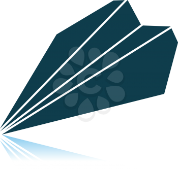 Paper Plane Icon. Shadow Reflection Design. Vector Illustration.