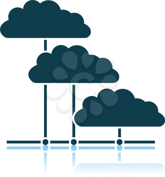 Cloud Network Icon. Shadow Reflection Design. Vector Illustration.
