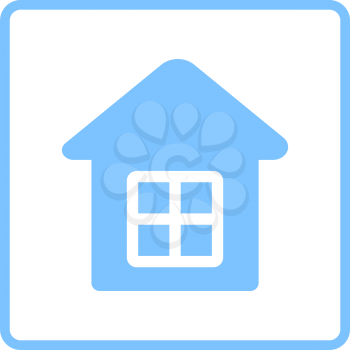 Home Icon. Blue Frame Design. Vector Illustration.