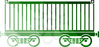 Railway Cargo Container Icon. Flat Color Ladder Design. Vector Illustration.