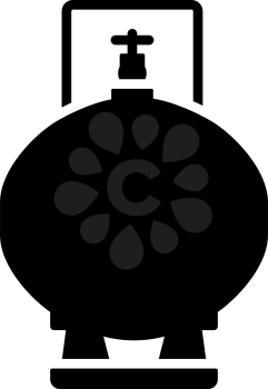 Gas Cylinder Icon. Black Stencil Design. Vector Illustration.