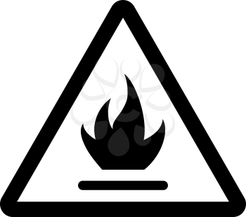 Flammable Icon. Black Stencil Design. Vector Illustration.