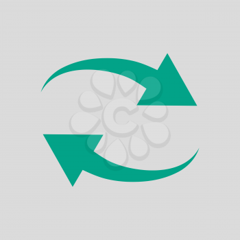 Interaction Icon. Green on Gray Background. Vector Illustration.