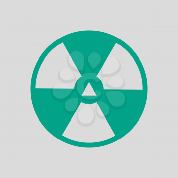 Radiation Icon. Green on Gray Background. Vector Illustration.