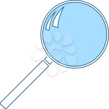 Loupe Icon. Thin Line With Blue Fill Design. Vector Illustration.