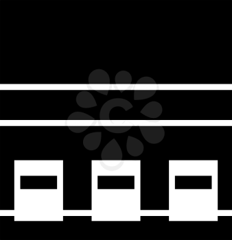 Warehouse Logistic Concept Icon. Black Stencil Design. Vector Illustration.