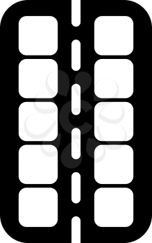Tablets Pack Icon. Black Stencil Design. Vector Illustration.