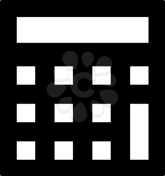 Statistical Calculator Icon. Black Stencil Design. Vector Illustration.