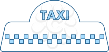 Taxi Roof Icon. Thin Line With Blue Fill Design. Vector Illustration.