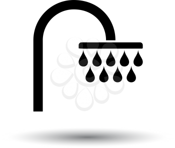 Shower Icon. Black on White Background With Shadow. Vector Illustration.