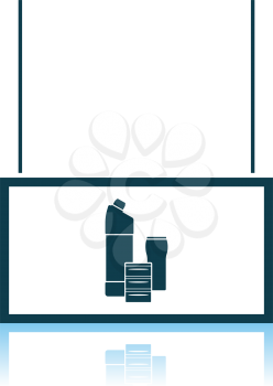 Household Chemicals Market Department Icon. Shadow Reflection Design. Vector Illustration.
