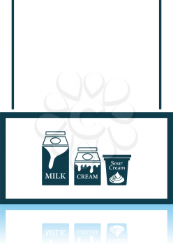Milk Market Department Icon. Shadow Reflection Design. Vector Illustration.