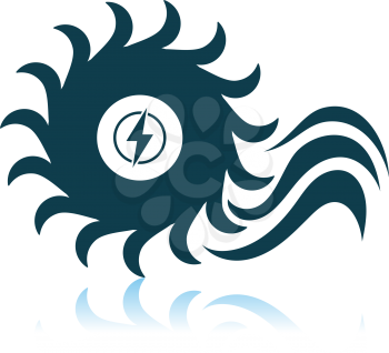 Water Turbine Icon. Shadow Reflection Design. Vector Illustration.