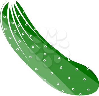 Cucumber Icon. Flat Color Ladder Design. Vector Illustration.