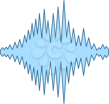 Music Equalizer Icon. Thin Line With Blue Fill Design. Vector Illustration.