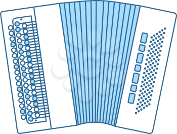 Accordion Icon. Thin Line With Blue Fill Design. Vector Illustration.