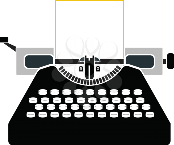 Typewriter Icon. Flat Color Design. Vector Illustration.