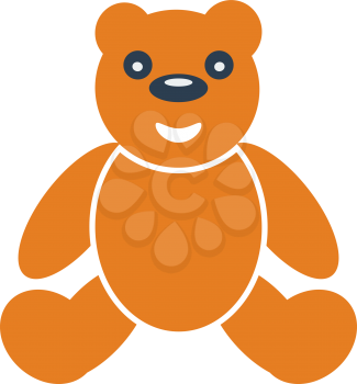 Teddy Bear Icon. Flat Color Design. Vector Illustration.