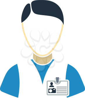 Icon Of Photographer. Flat Color Design. Vector Illustration.