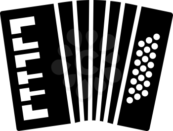 Accordion Icon. Black Stencil Design. Vector Illustration.